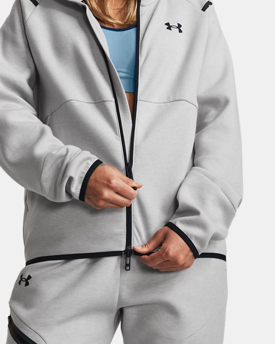UA Unstoppable Fleece mit durchgehendem Zip für Damen, Gray, pdpMainDesktop image number 5
